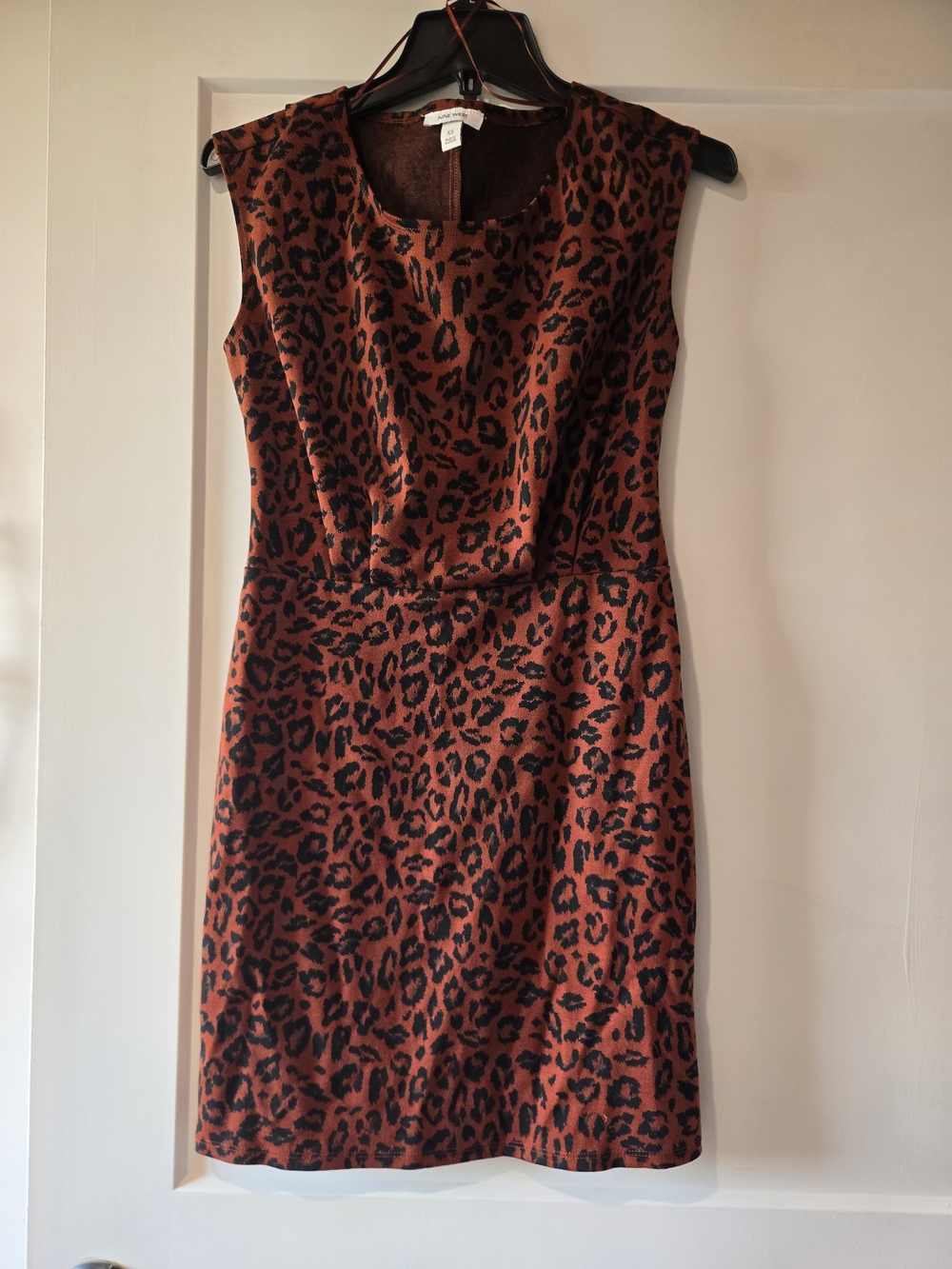Nine West Rust and Black Leopard Sheath Dress